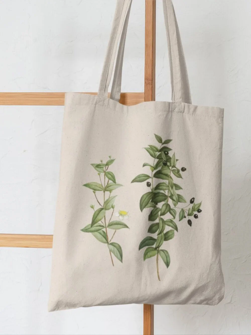 Roman Myrtle Vintage Floral Print Graphic Canvas Tote Bag